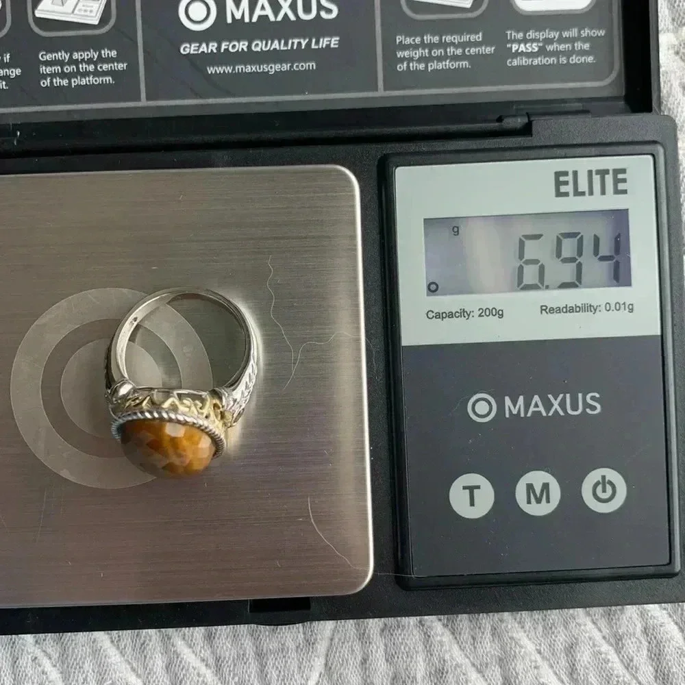 925 and faceted tiger eye with citrine accents
